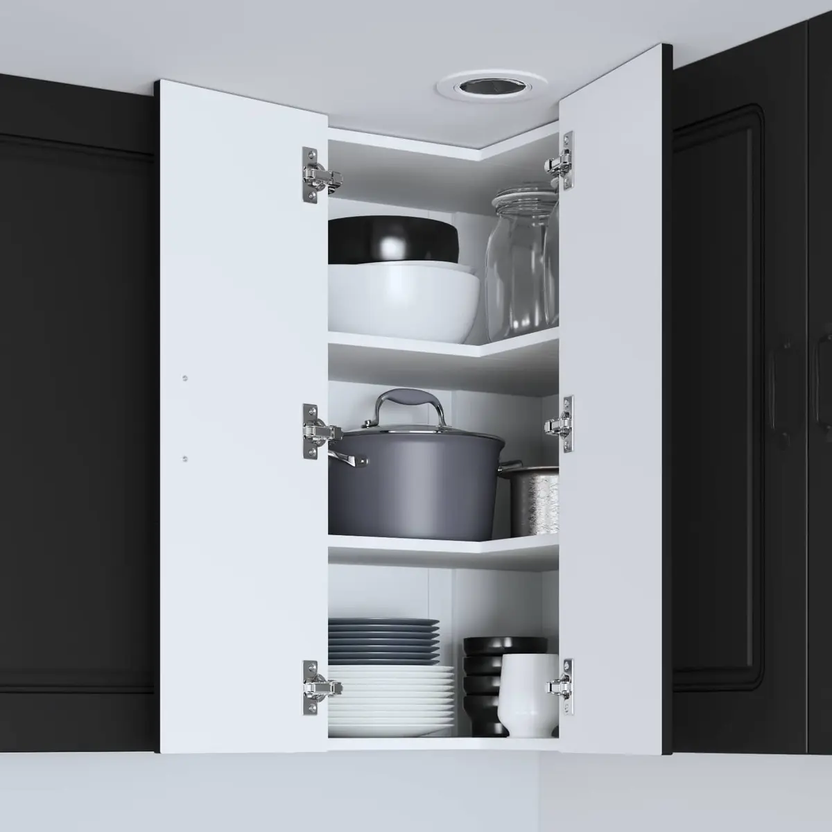 Kitchen Cabinet Black Engineered Wood Modern Storage Cupboard 57 x 57 x 80 cm