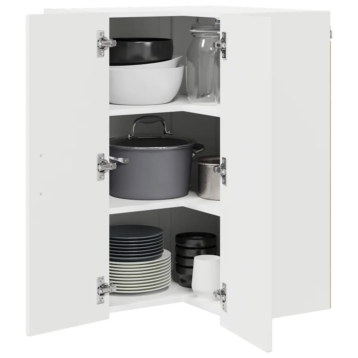 High Gloss White Kitchen Cabinet Storage Engineered Wood 57 x 57 x 80 cm