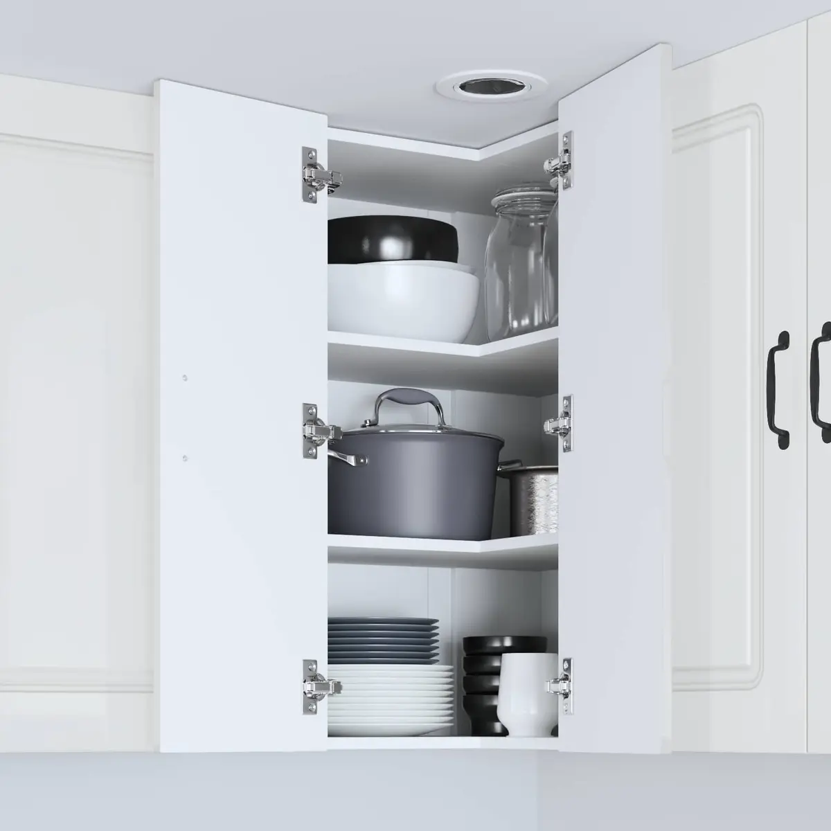 High Gloss White Kitchen Cabinet Storage Engineered Wood 57 x 57 x 80 cm