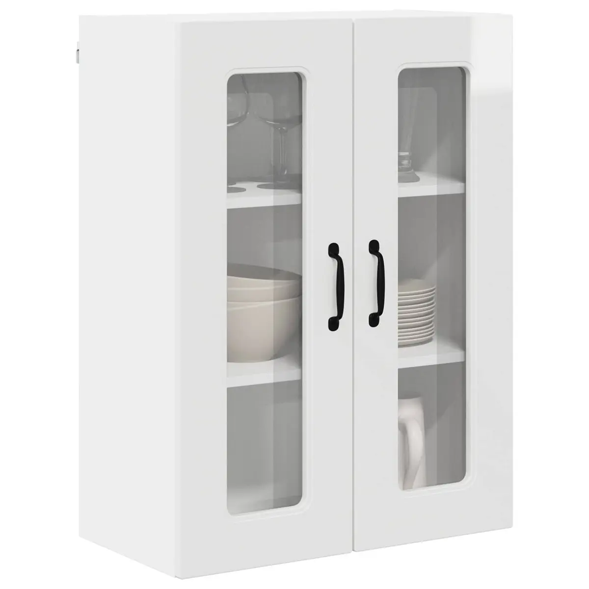 Kitchen Cabinet High Gloss White Engineered Wood 60 x 31 x 80 cm