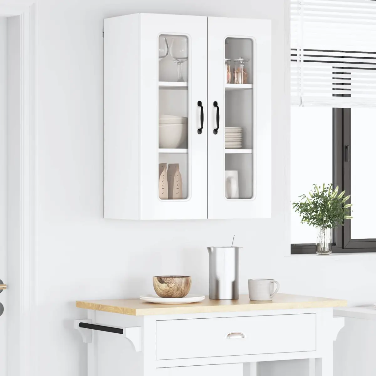 Kitchen Cabinet High Gloss White Engineered Wood 60 x 31 x 80 cm