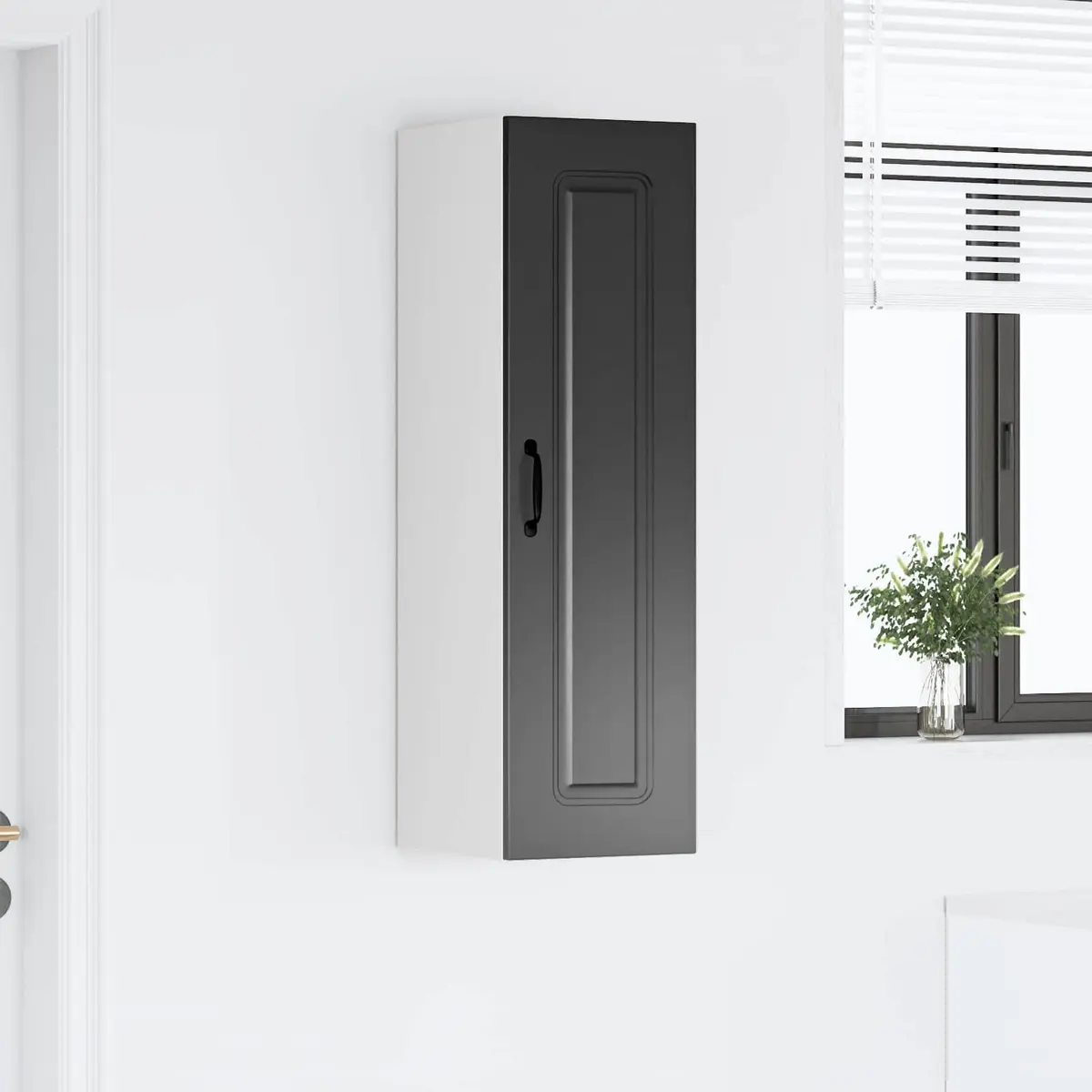 Dishwasher Panel Kitchen Cabinet Black Engineered Wood Storage Cupboard