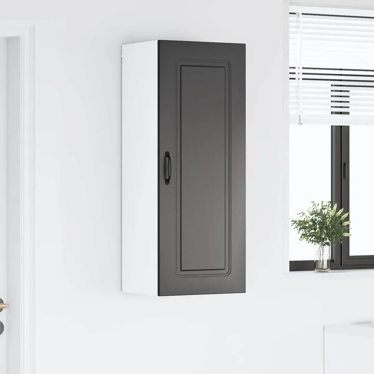 Kitchen Cabinet Black Engineered Wood Storage Cupboard 40 x 31 x 100 cm