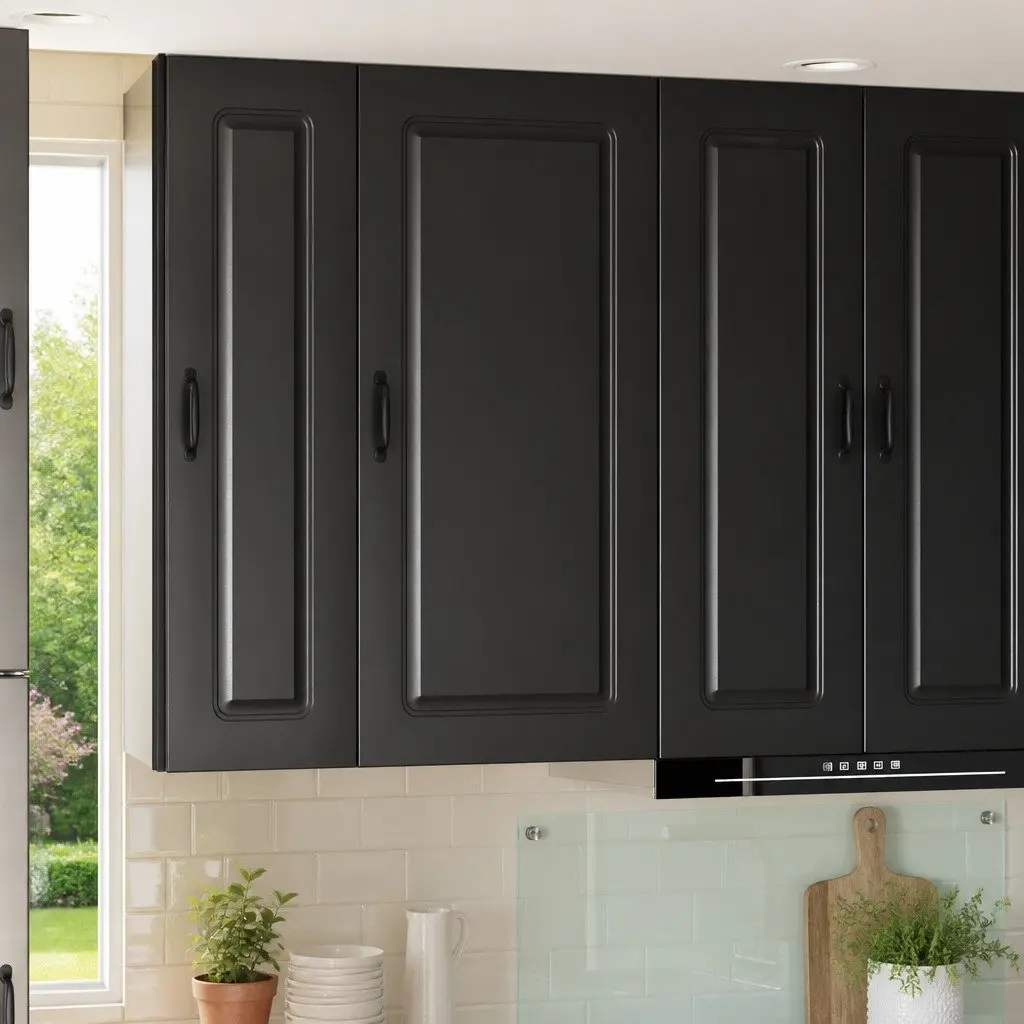 Kitchen Cabinet Black Engineered Wood Rectangular 50 x 31 x 100 cm
