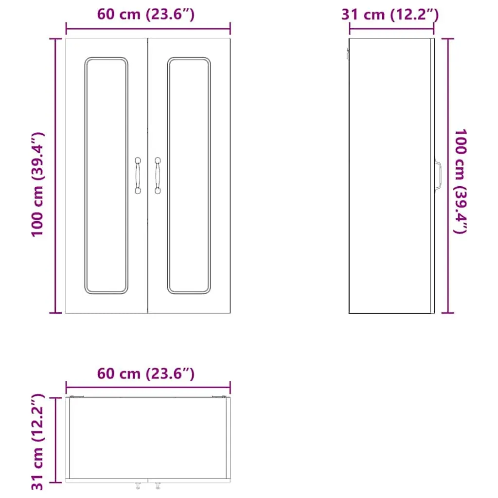 Dishwasher Panel Kitchen Cabinet White Storage Engineered Wood 60x31x100cm