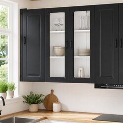 Your New Black Kitchen Cabinet with Dishwasher Panel