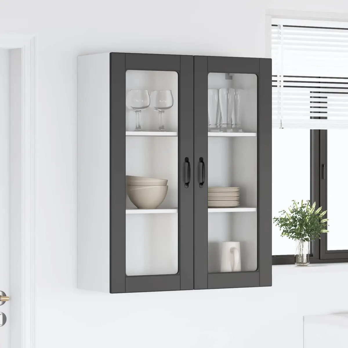 Black Kitchen Cabinet with Dishwasher Panel