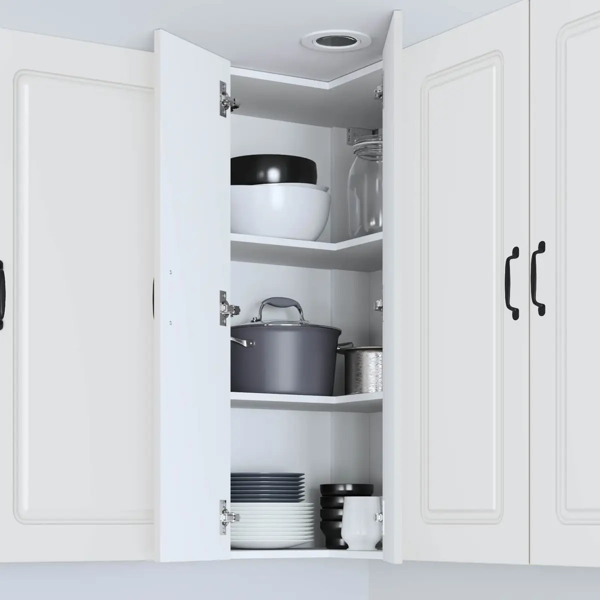 White Engineered Wood Kitchen Dishwasher Panel Cabinet Storage 57 x 57 x 100 cm