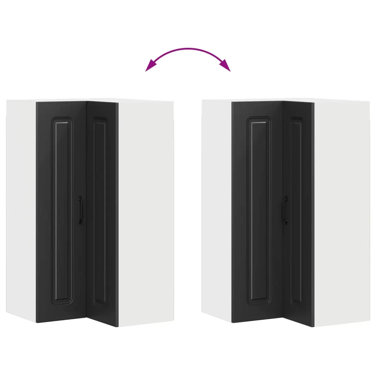 Black Engineered Wood Kitchen Cabinet for Storage