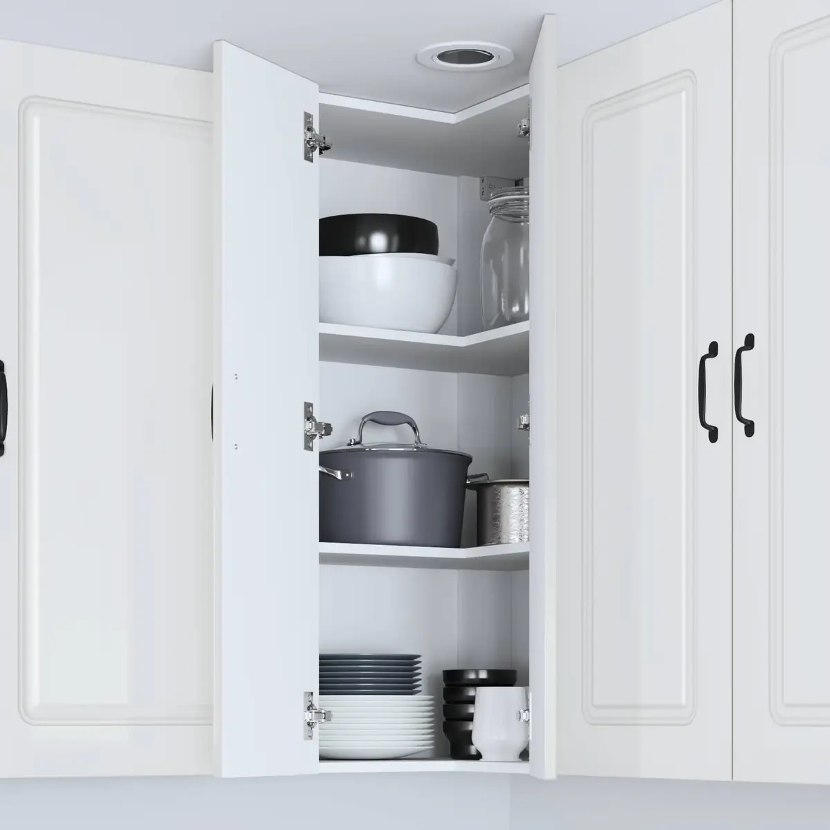 High Gloss White Kitchen Cabinet Dishwasher Panel Storage Furniture 57x57x100cm