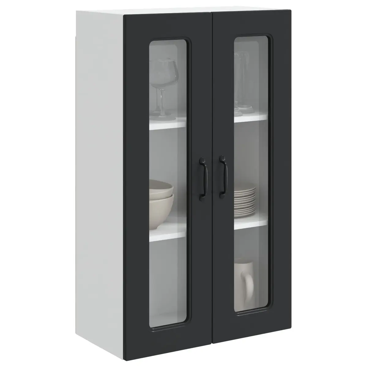 Kitchen Cabinet Black Engineered Wood Storage Cupboard 60 x 31 x 100 cm