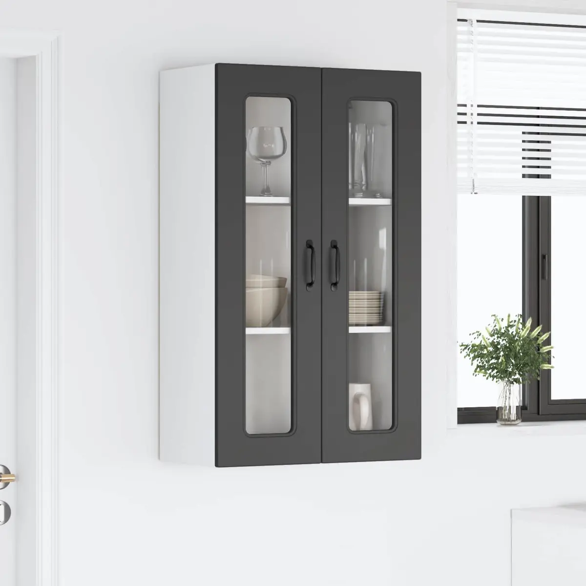 Kitchen Cabinet Black Engineered Wood Storage Cupboard 60 x 31 x 100 cm