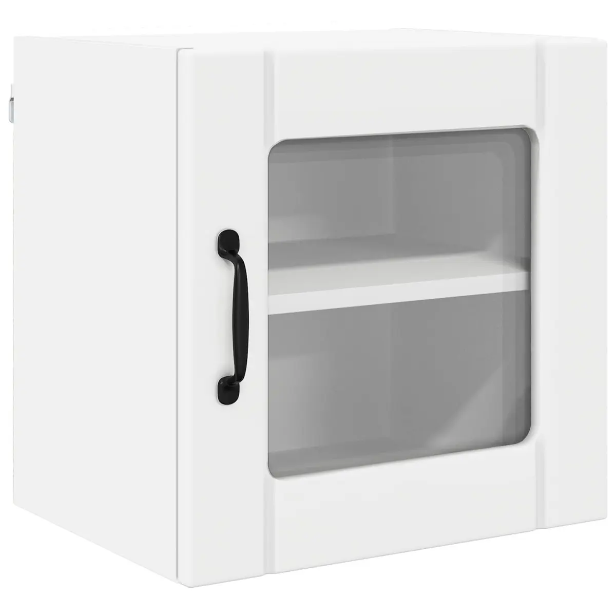 Wall Glass Cabinet White Engineered Wood 40x31x40cm Modern