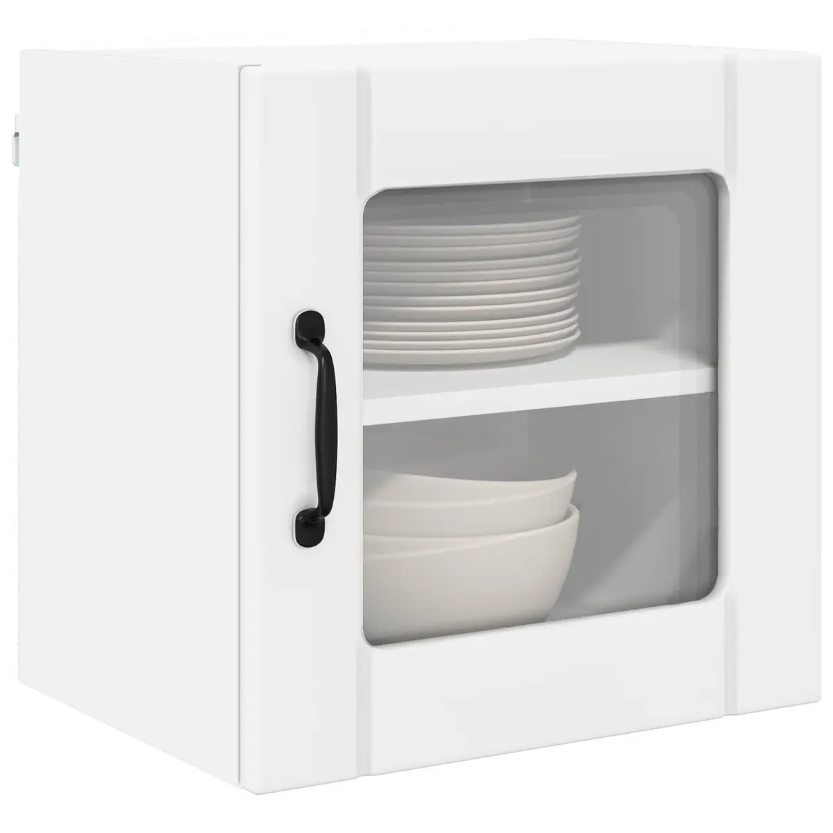 Wall Glass Cabinet White Engineered Wood 40x31x40cm Modern