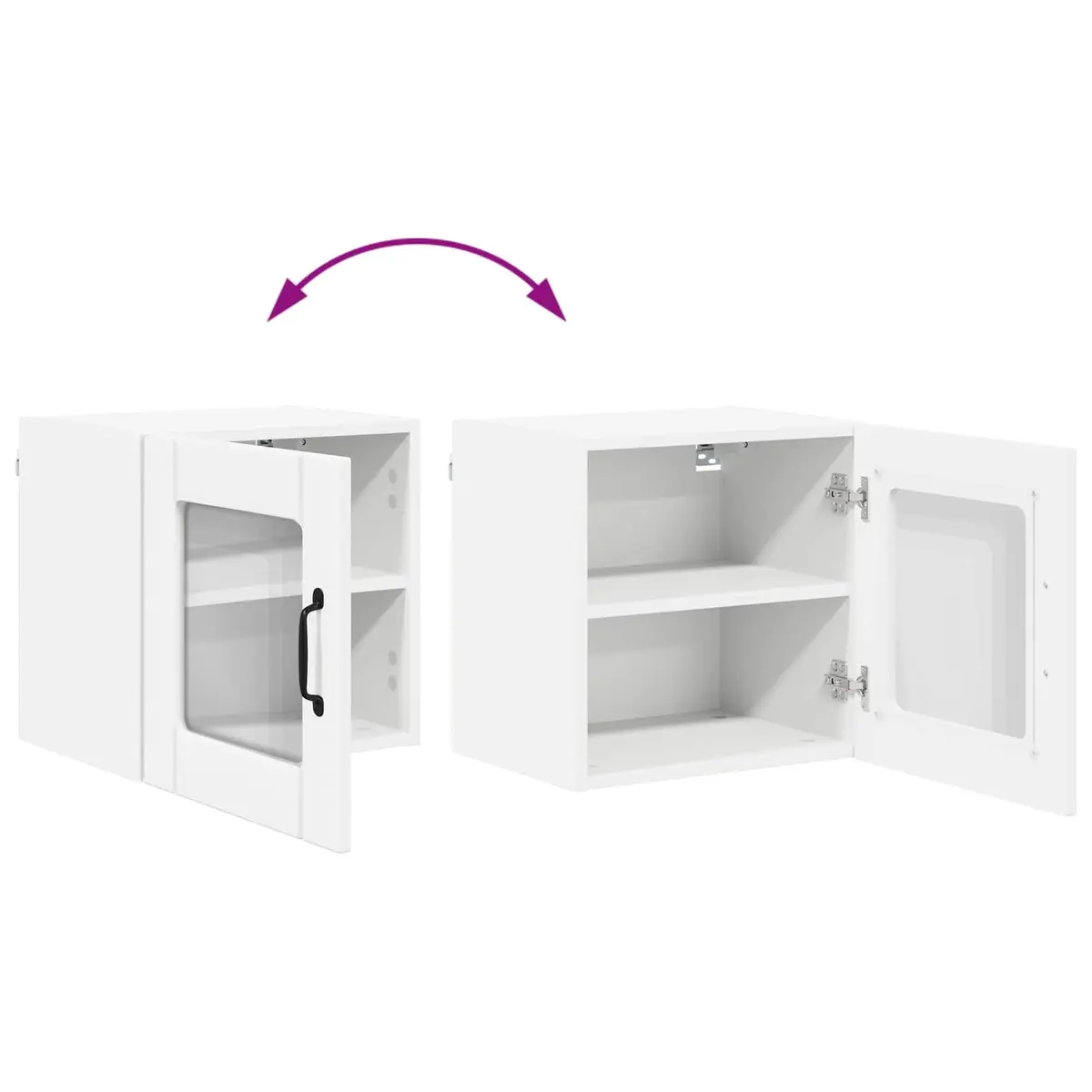 Wall Glass Cabinet White Engineered Wood 40x31x40cm Modern