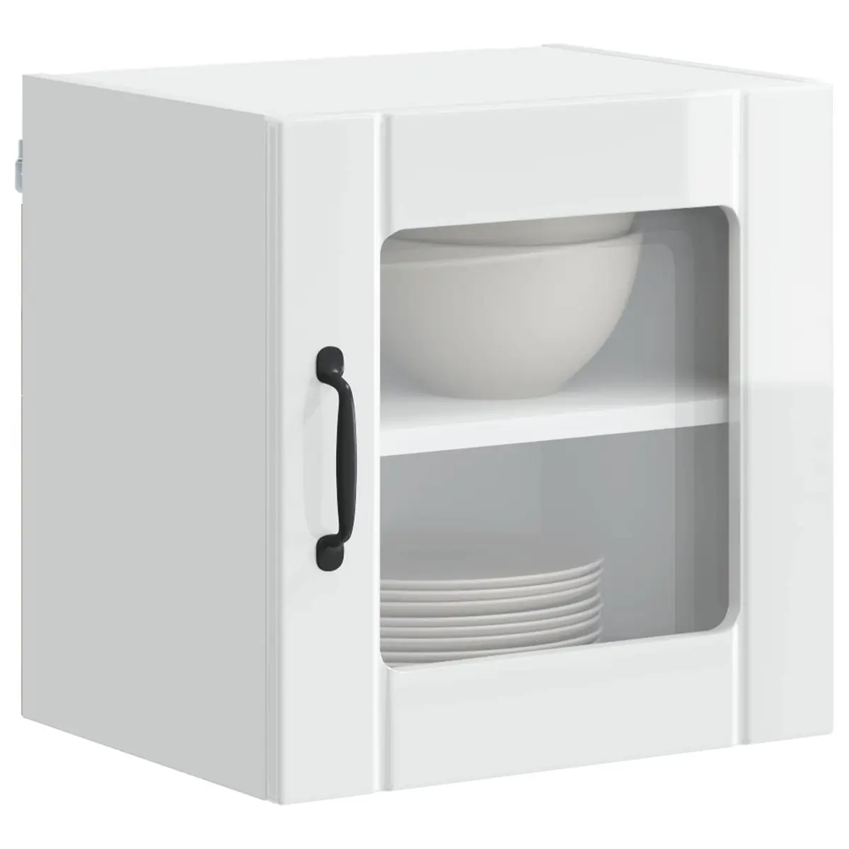Wall Glass Cabinet High Gloss White Kitchen Storage Unit 40 x 31 x 40 cm 2 Pcs
