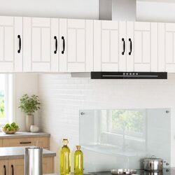 Wall Cabinet Storage Unit Kitchen Dishwasher Panel White Engineered Wood