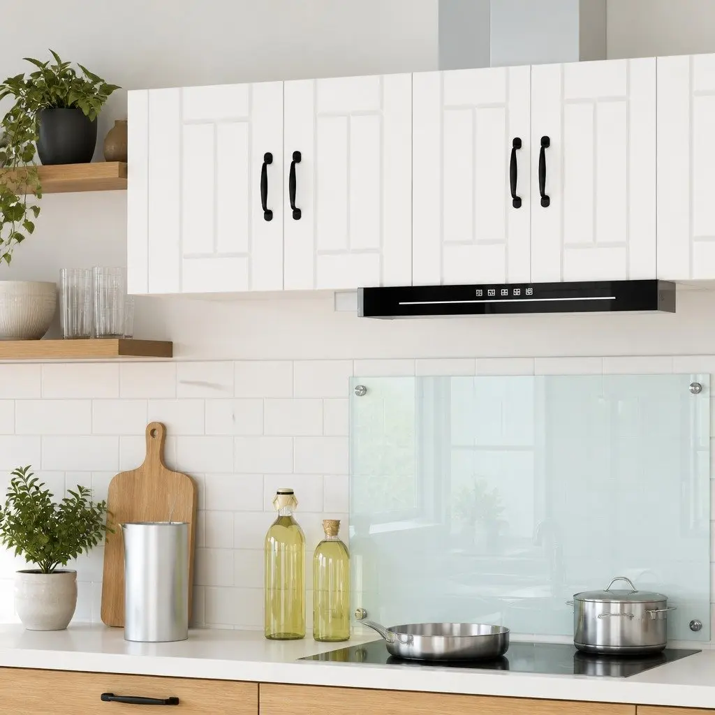 Wall Cabinet Kitchen Storage Unit Modern White Engineered Wood 30x31x40cm