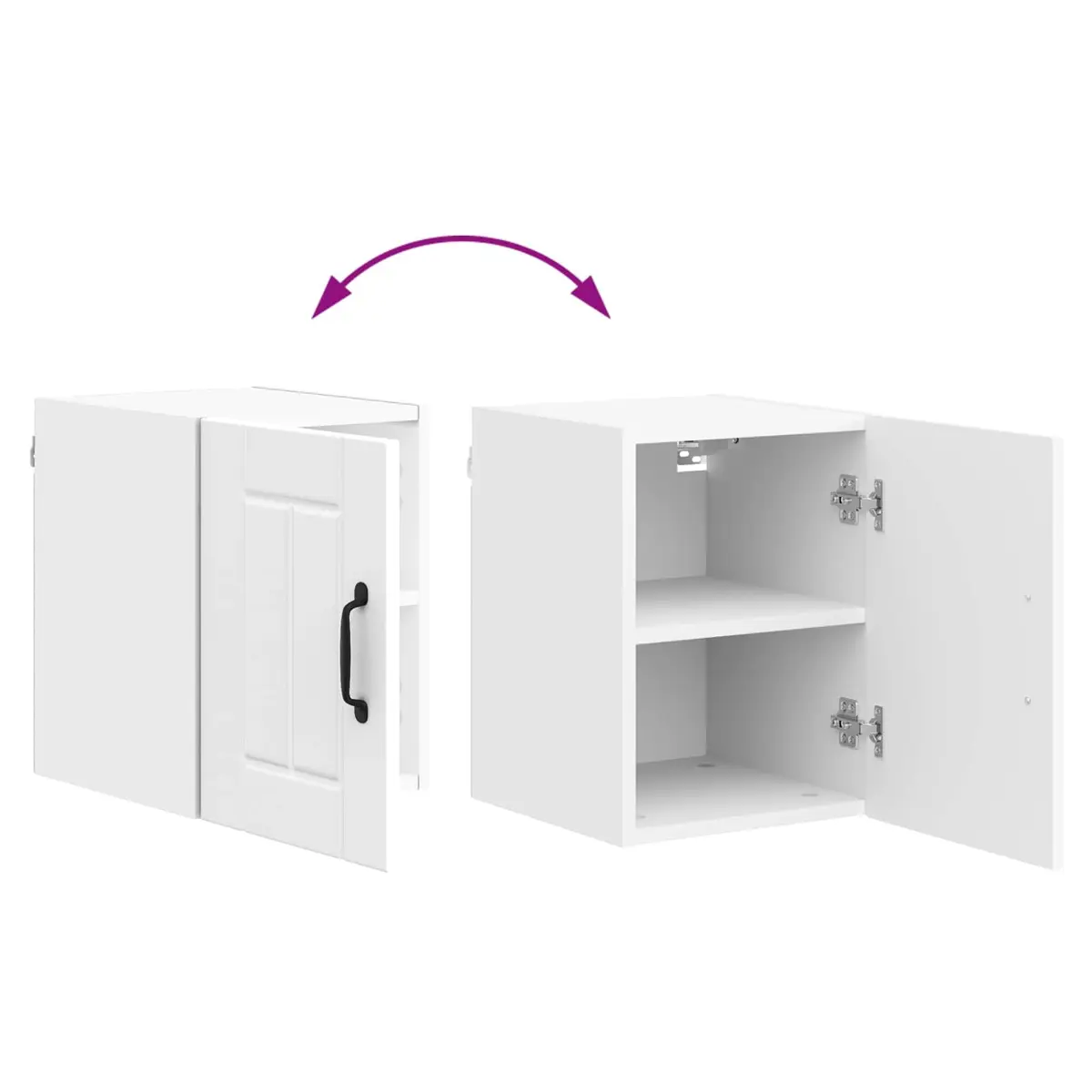 Wall Cabinet Kitchen Storage Unit Modern White Engineered Wood 30x31x40cm