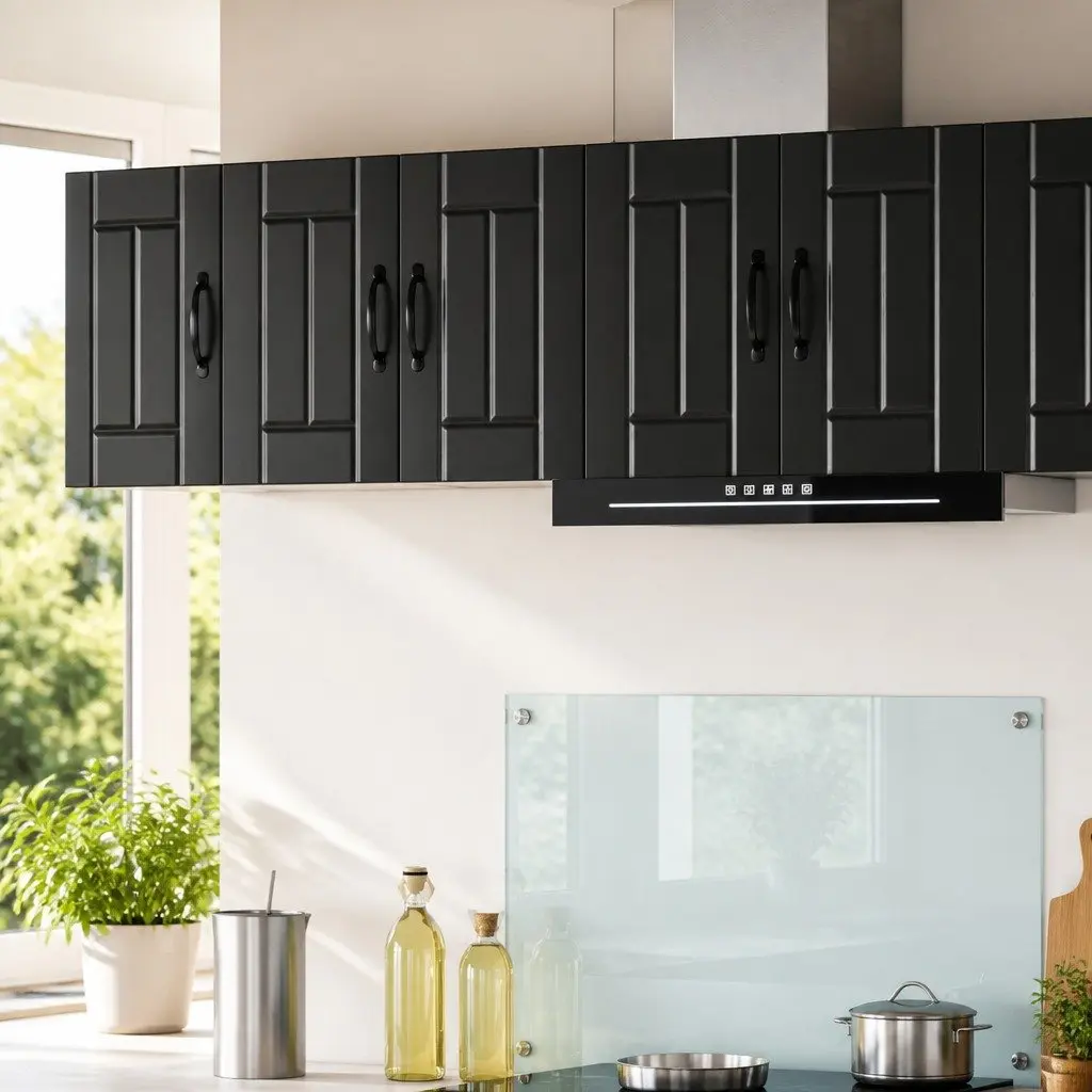 Kitchen Dishwasher Panel Black Rectangular Wall Cabinet Engineered Wood 30x31x40cm