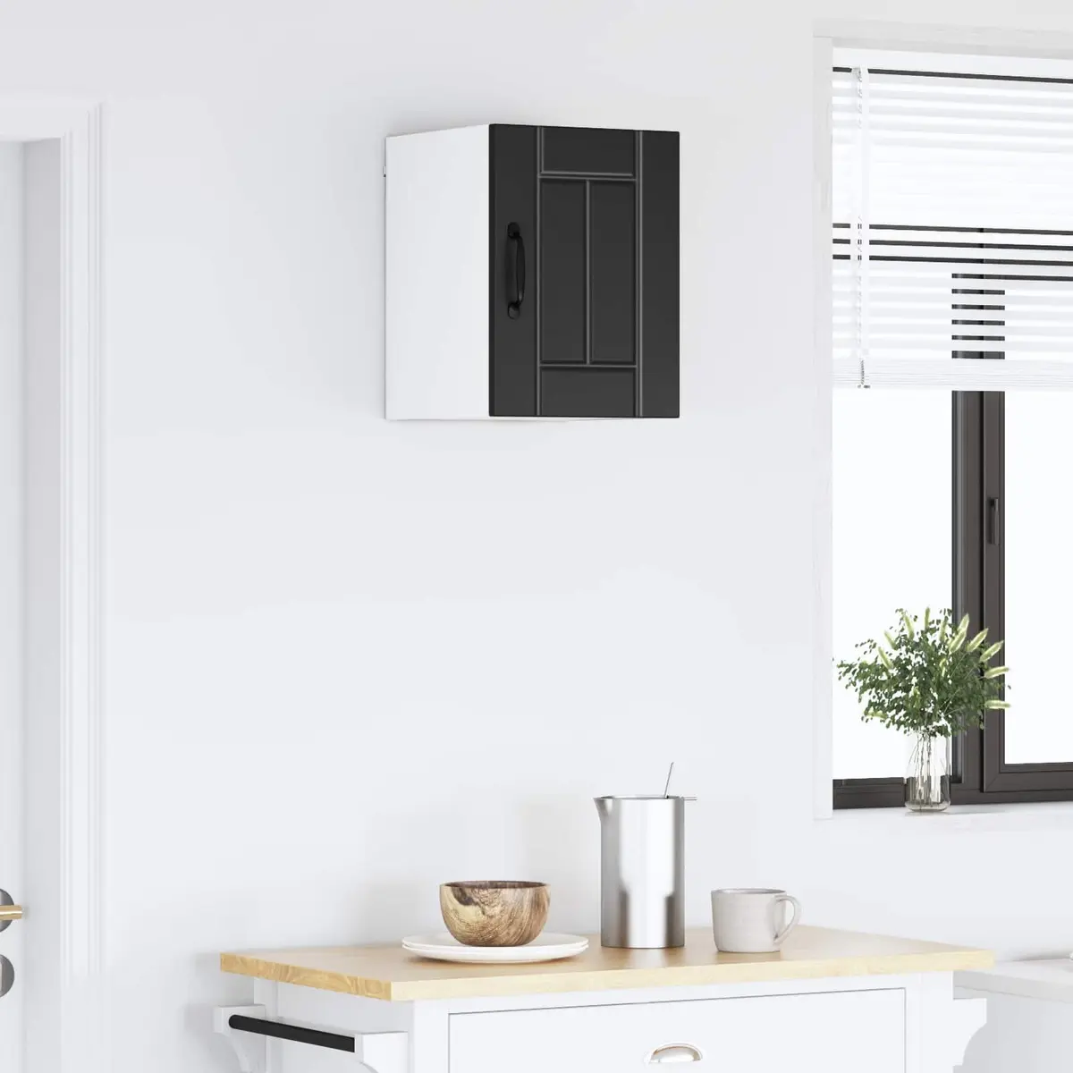Kitchen Dishwasher Panel Black Rectangular Wall Cabinet Engineered Wood 30x31x40cm
