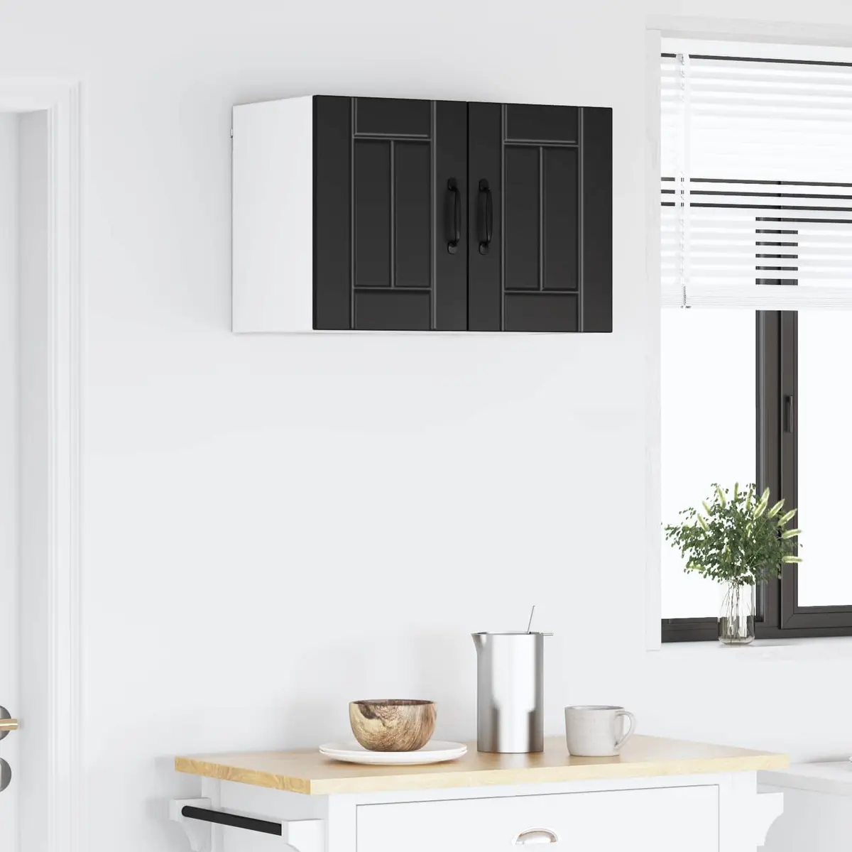 Wall Cabinet Storage Unit Black Engineered Wood 30 x 31 x 40 cm