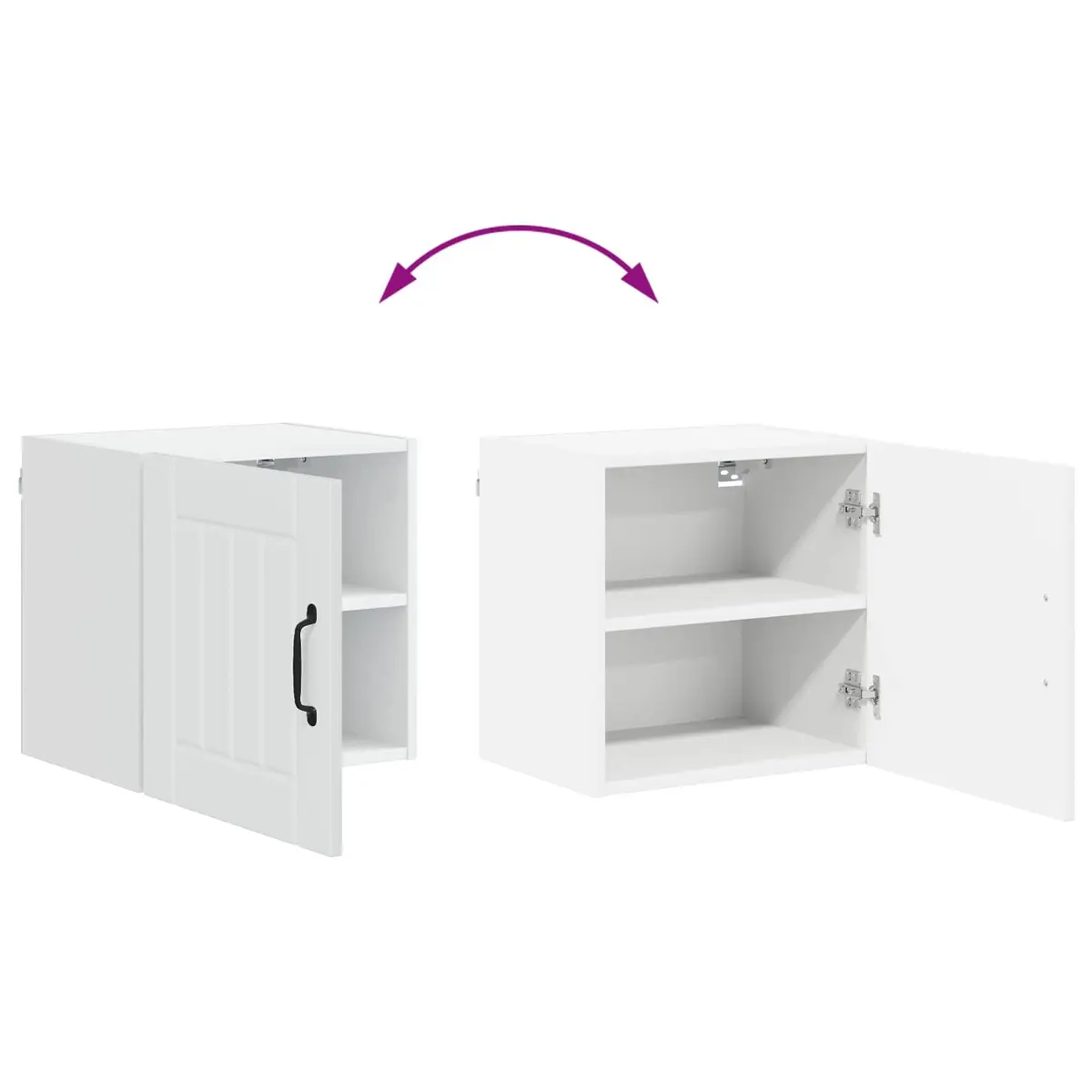 White Wall Cabinet for Kitchen Storage 40 x 31 x 40 cm