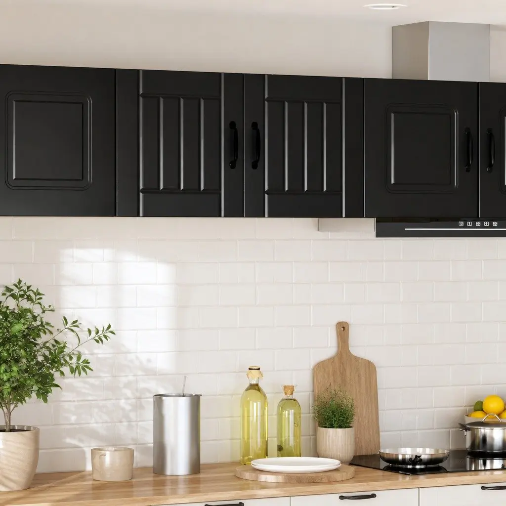 Black Wall Cabinet for Kitchen Spaces