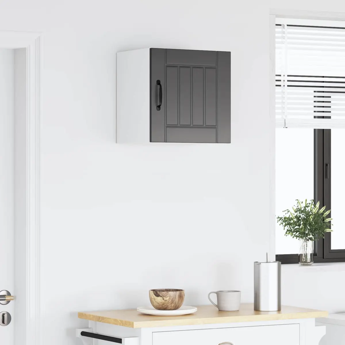 Black Wall Cabinet for Kitchen Spaces