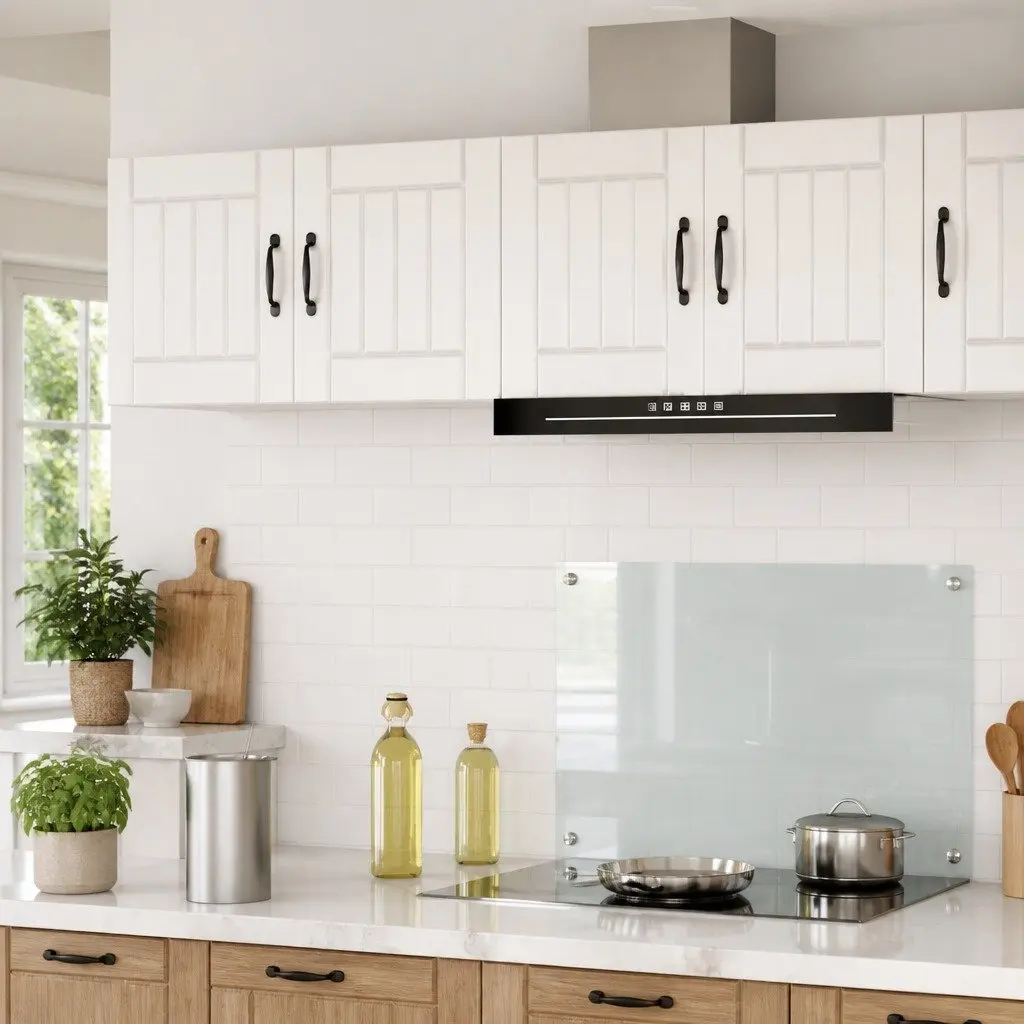 Wall Cabinet High Gloss White Kitchen Storage 2 Piece Set 40x31x40cm Modern