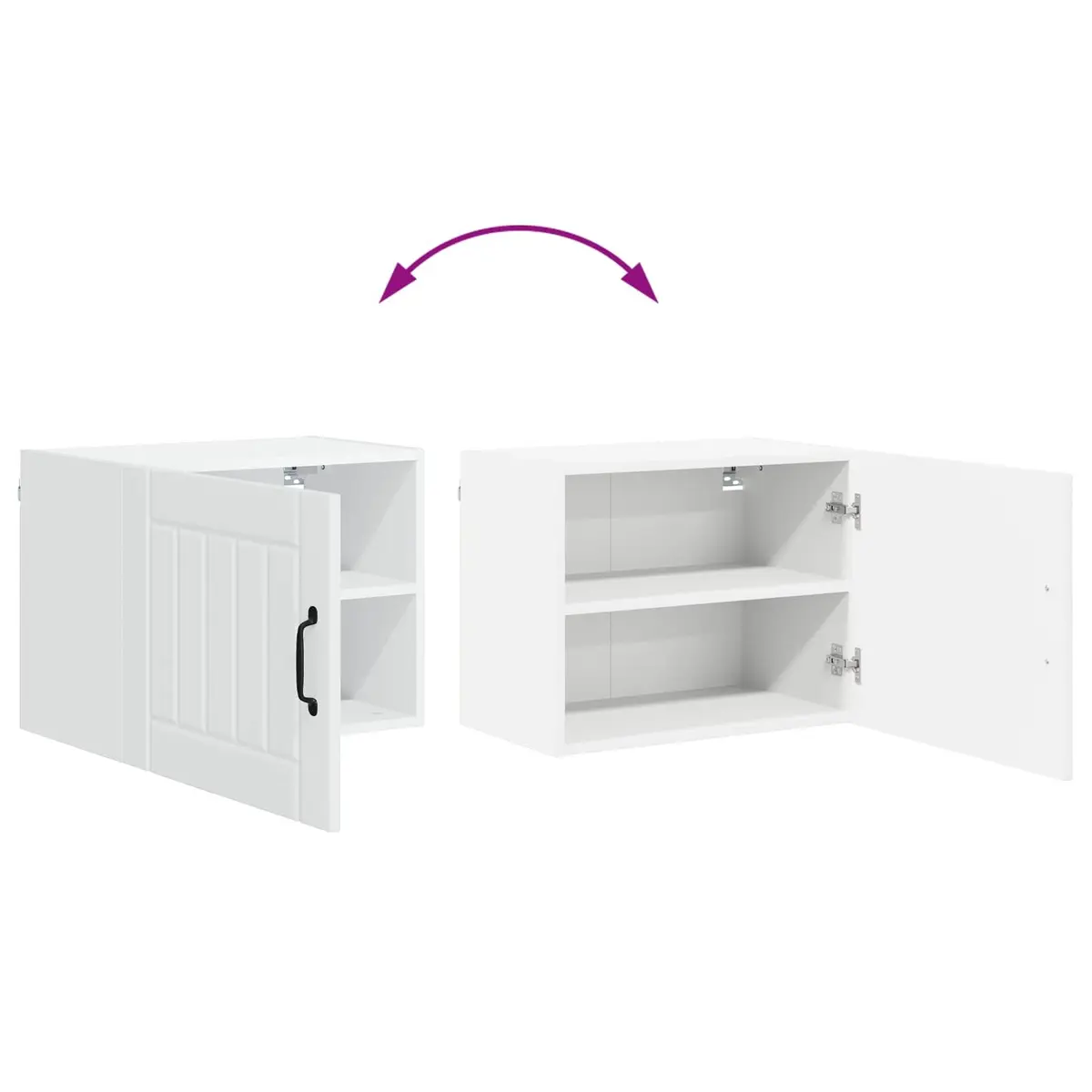 Wall Cabinet White Engineered Wood Kitchen Storage 50 x 31 x 40 cm