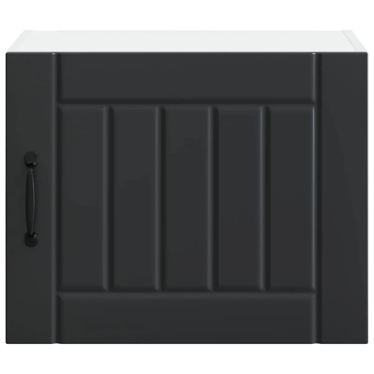 Black Wall Cabinets Set of 2 Engineered Wood Kitchen Storage 50x31x40cm