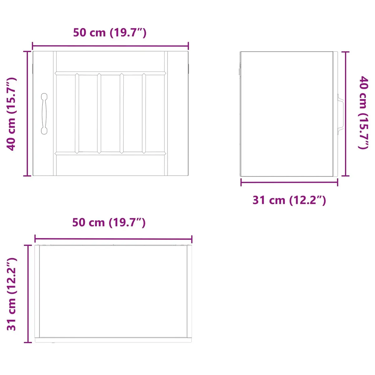 Wall Cabinet with Dishwasher Panel High Gloss White Engineered Wood 50 x 31 x 40 cm