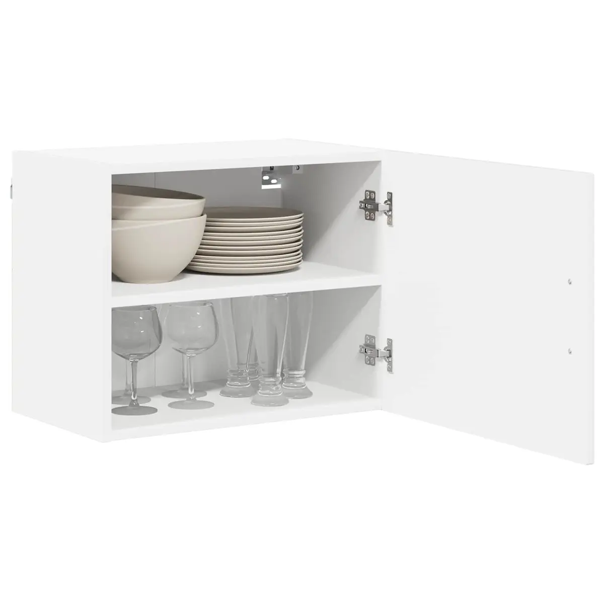 Wall Cabinet with Dishwasher Panel High Gloss White Engineered Wood 50 x 31 x 40 cm