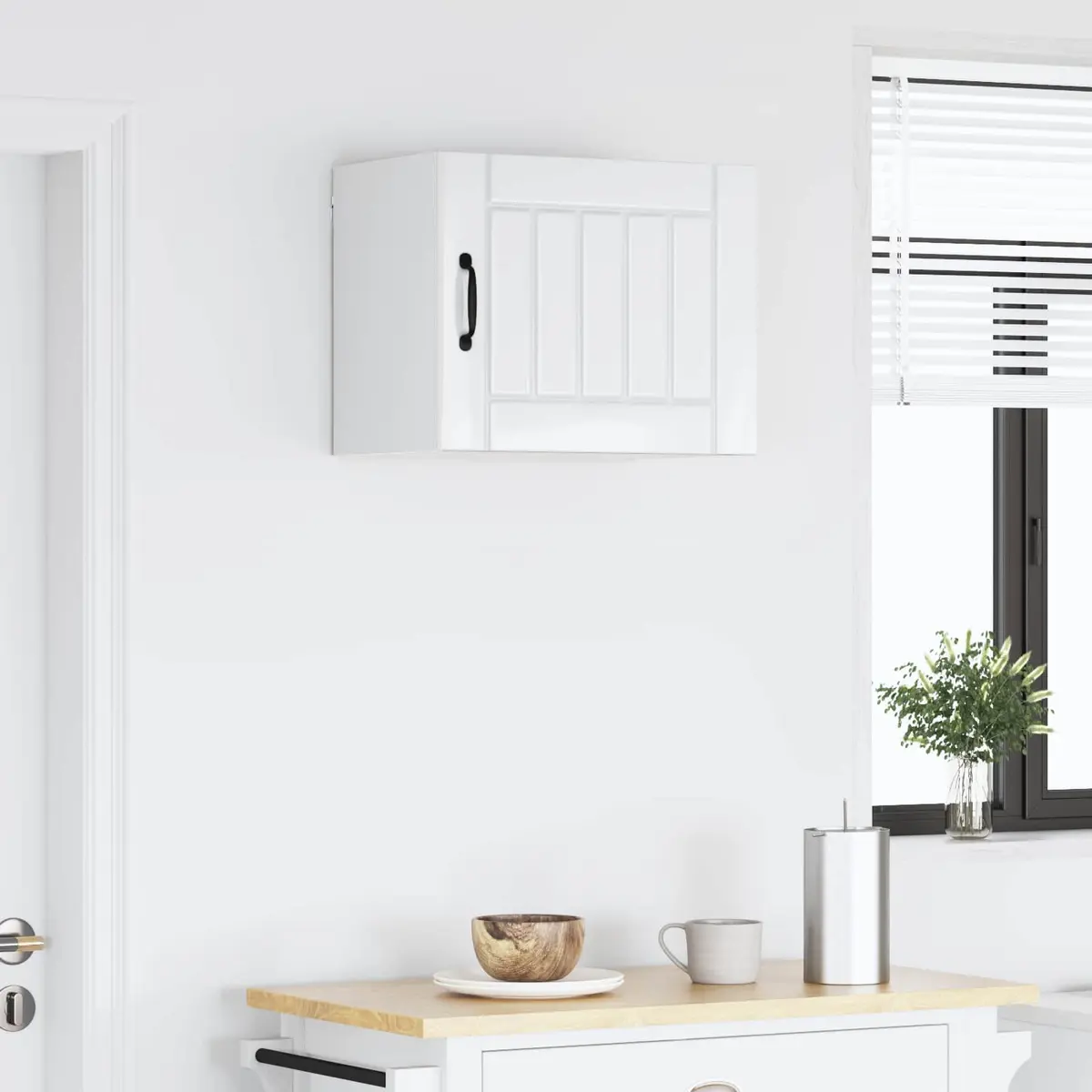 Wall Cabinet with Dishwasher Panel High Gloss White Engineered Wood 50 x 31 x 40 cm