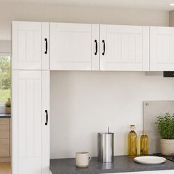 Wall Cabinet 2 pcs High Gloss White Kitchen Storage Engineered Wood Rectangular