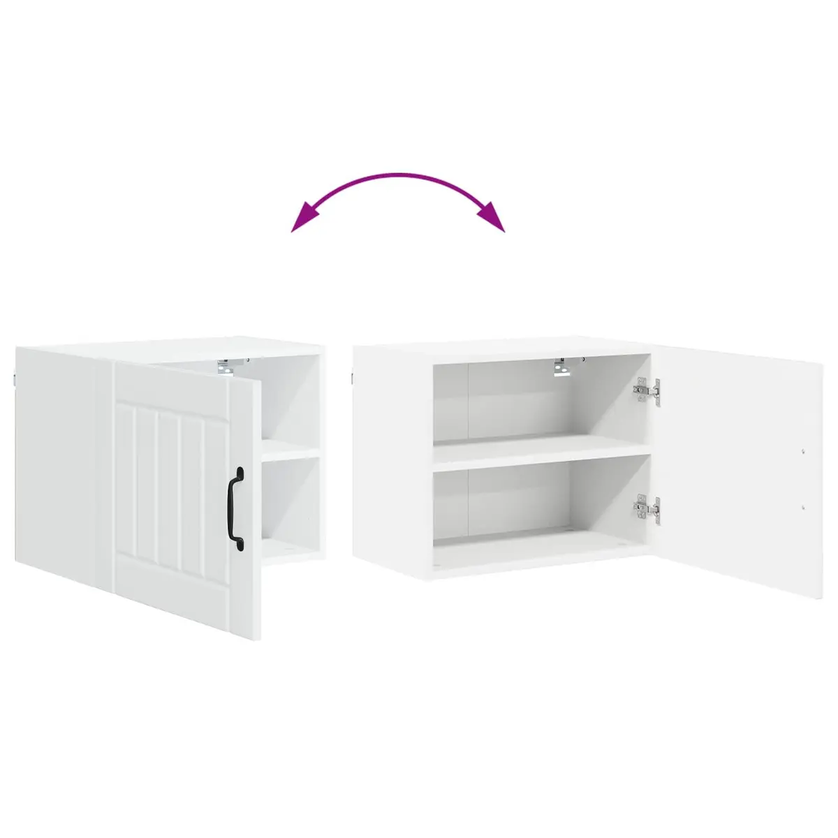 Wall Cabinet High Gloss White 2 pcs Engineered Wood Rectangular