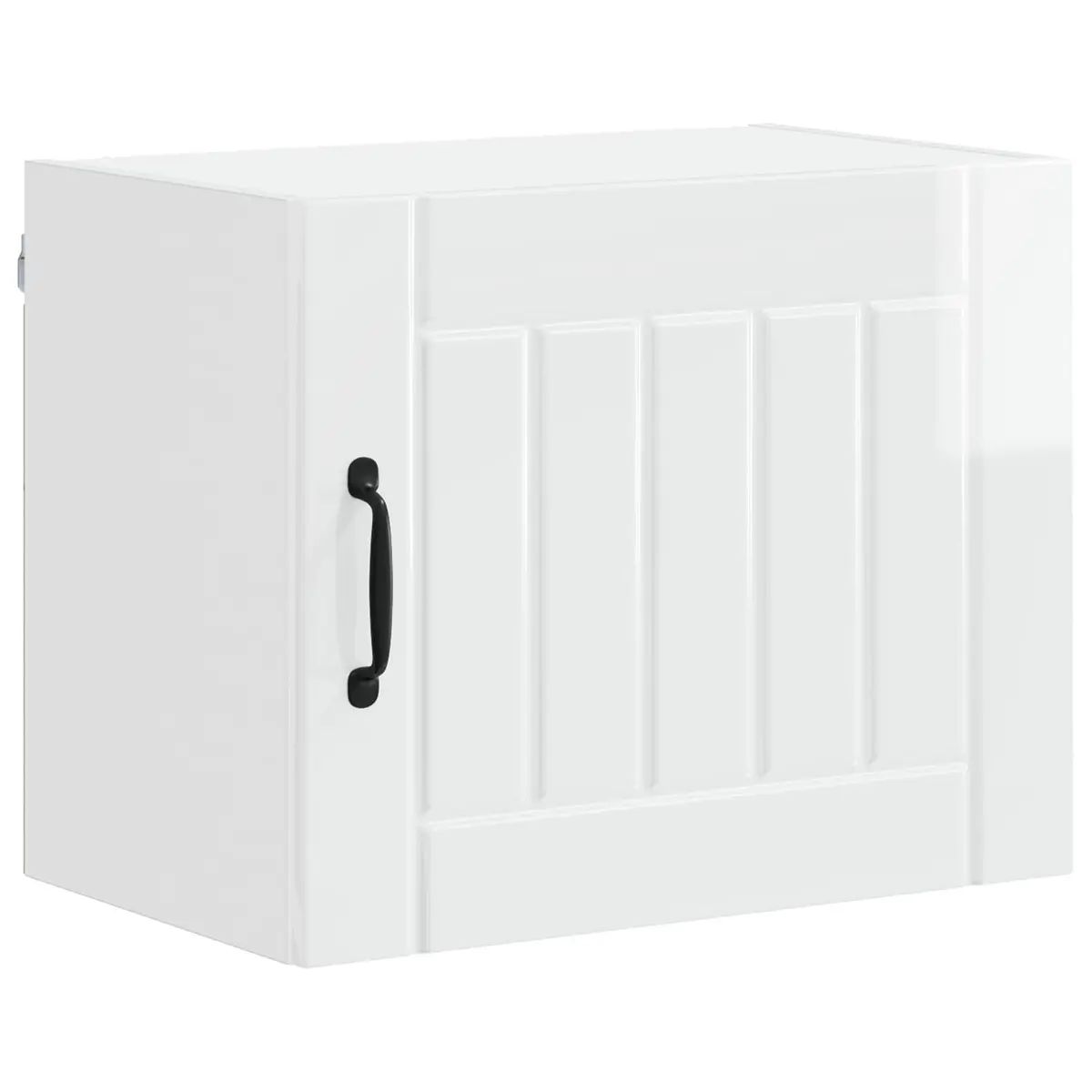 Wall Cabinet High Gloss White 2 pcs Engineered Wood Rectangular