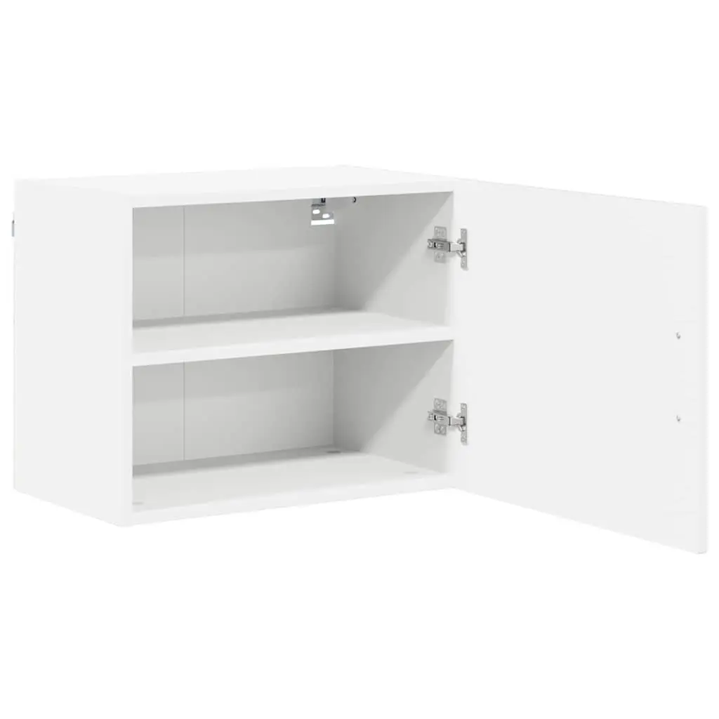 Wall Cabinet High Gloss White 2 pcs Engineered Wood Rectangular