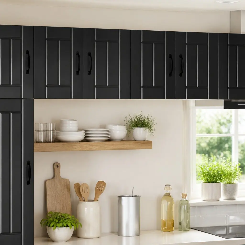 Black Kitchen Wall Cabinet 60x31x40cm