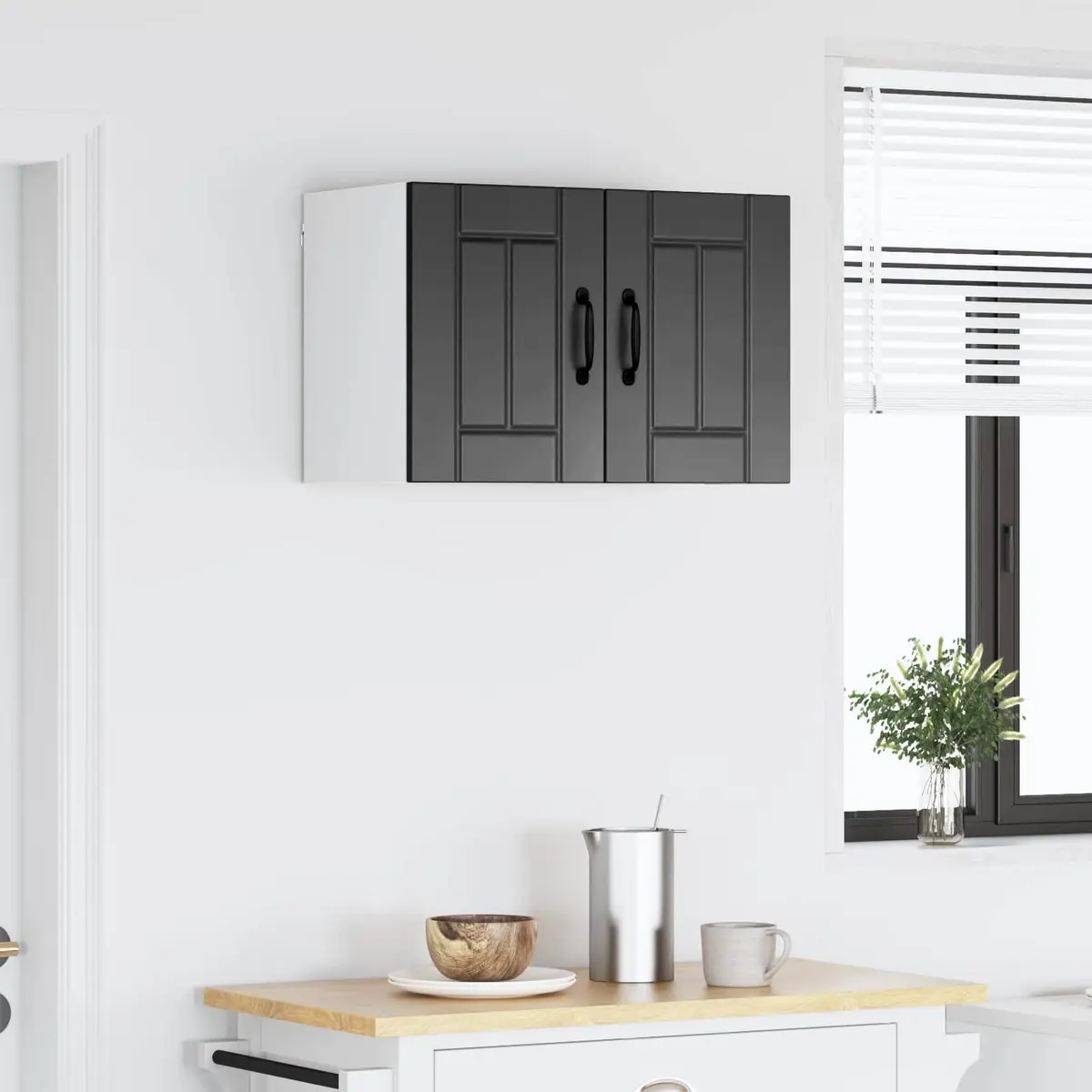 Black Kitchen Wall Cabinet 60x31x40cm