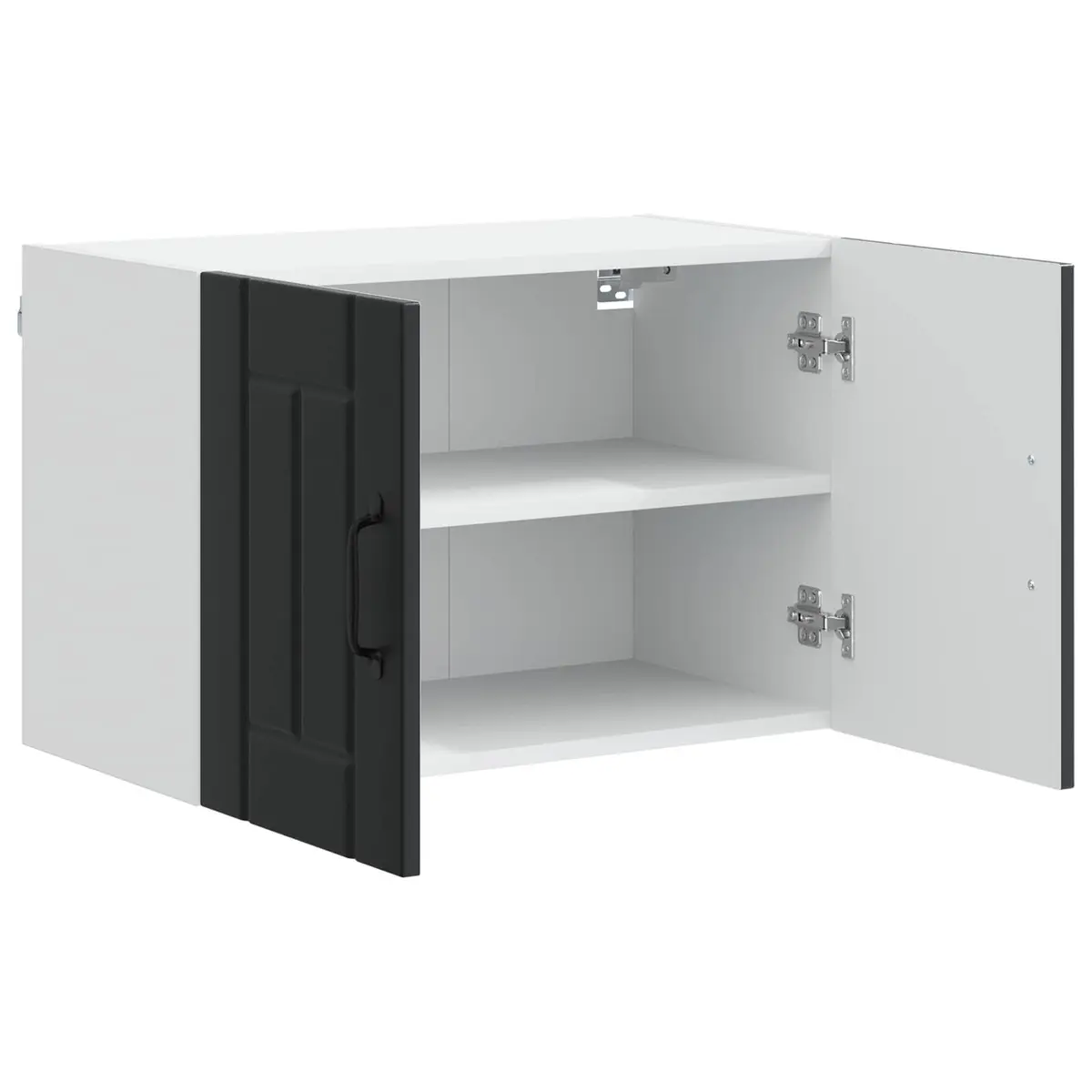 Wall Cabinet 2 Piece Black Kitchen Storage Cupboard Engineered Wood 60x31x40cm