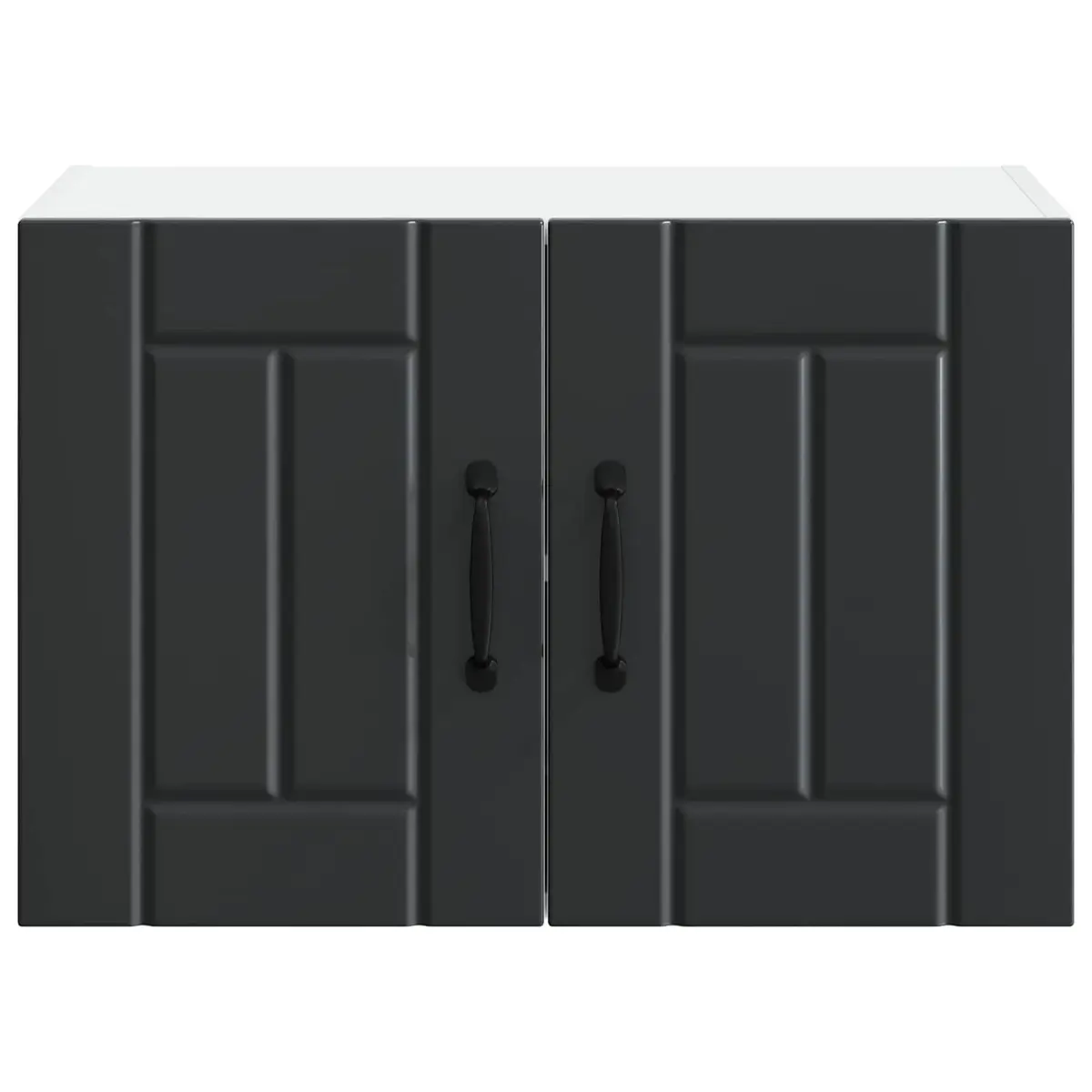 Wall Cabinet 2 Piece Black Kitchen Storage Cupboard Engineered Wood 60x31x40cm