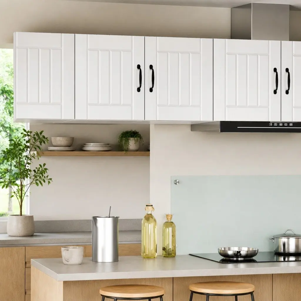 Wall Cabinet High Gloss White Dishwasher Panel Engineered Wood 80 x 31 x 40 cm