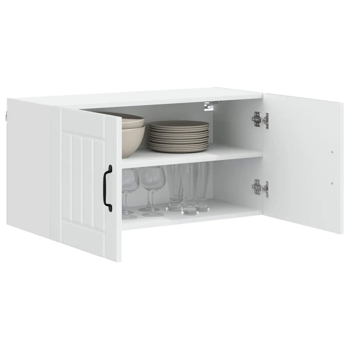 Wall Cabinet High Gloss White Dishwasher Panel Engineered Wood 80 x 31 x 40 cm