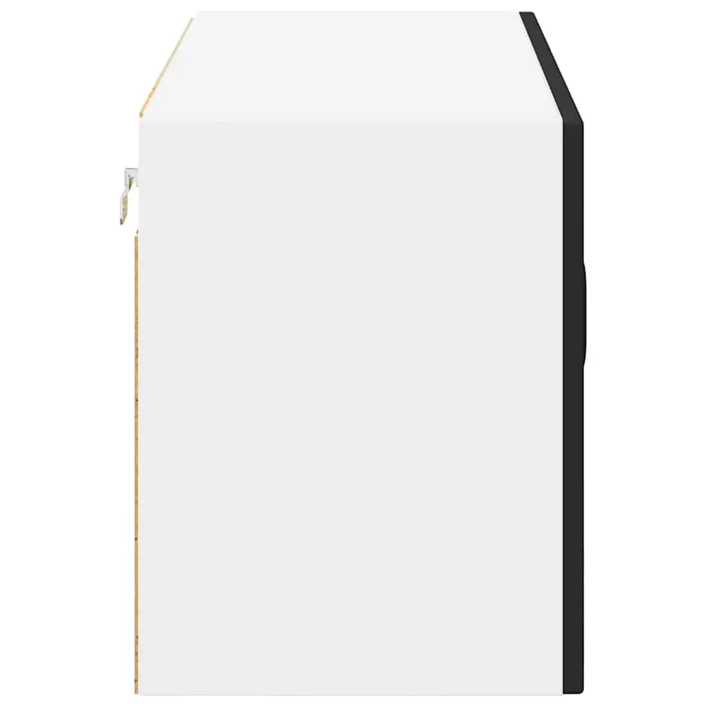 Wall Glass Cabinet Black Kitchen Storage Engineered Wood 80 x 31 x 40 cm Modern