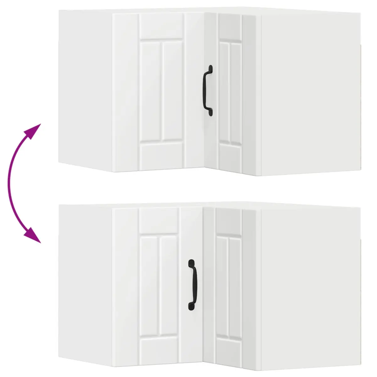 Wall Corner Cabinet White Engineered Wood Kitchen Storage Cupboard 57x57x40cm