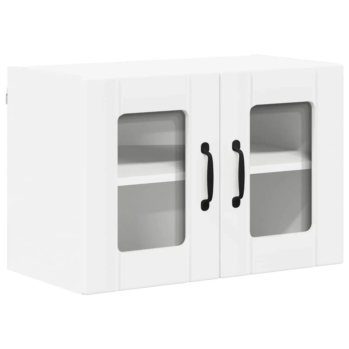 Wall Glass Cabinet Modern White Kitchen Storage Engineered Wood 60x31x40cm