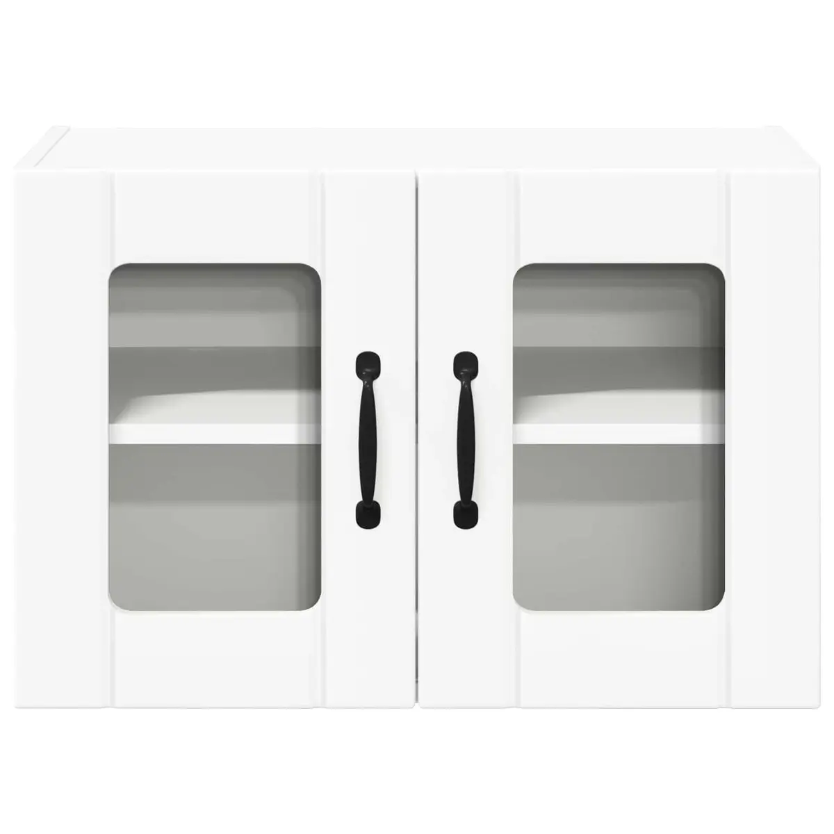 Wall Glass Cabinet Modern White Kitchen Storage Engineered Wood 60x31x40cm