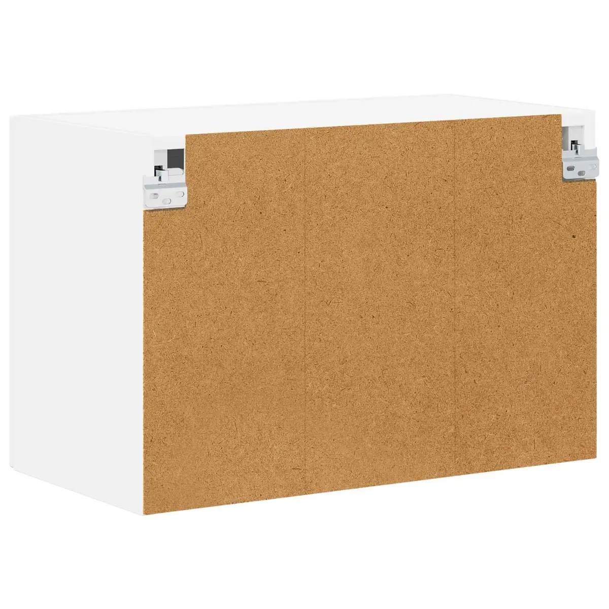 Wall Glass Cabinet Modern White Kitchen Storage Engineered Wood 60x31x40cm